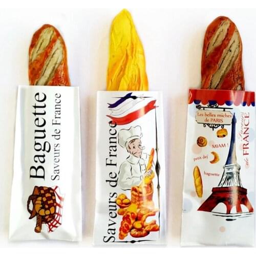 Handmade Painted French Paper Bag Baguette 3D Fridge Magnets Tourism Souvenirs Refrigerator Magnetic Stickers
