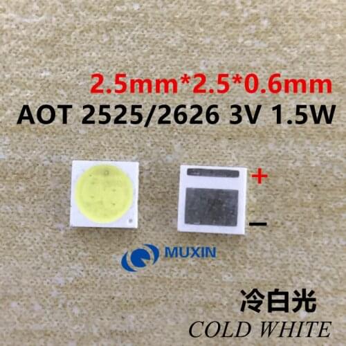 AOT diode TV backlight 1.5W 3V 2525/2626 SMD LED Televisao cool white cool white backlight LCD backlight repair 200PCS