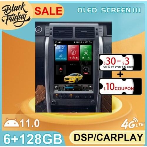128GB Android 11 Tesla Style for Land Rover Discovery Sport 2016 GPS Car Navigation Multimedia Stereo Player Radio Carplay 2 DIN