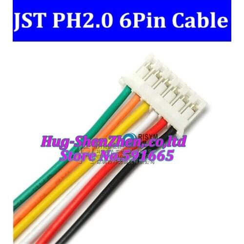 Free shipping DHL/EMS 100% New 1000pcs/lot JST 2.0mm PH2.0 PH 2.0 6pin PH-6p connector with cable 100mm wire 24AWG