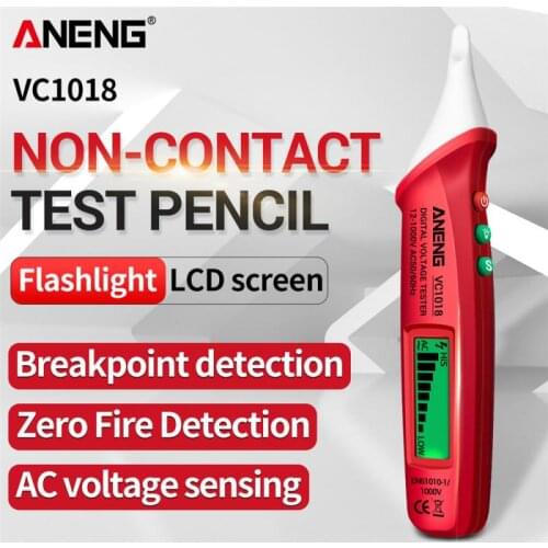 VC1017 AC 12-1000V Digital Voltage Meter Detector Non-contact LED Electric Tester Smart Non-Contact Tester Pen Meter Test Pencil