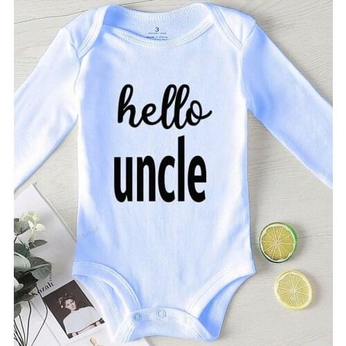Baby Onesie Kids Outfits Toddler Rompers Printing Hello Uncle Cotton Winter Jumpsuits Newborn Girls Fall Clothes Boy Clothing