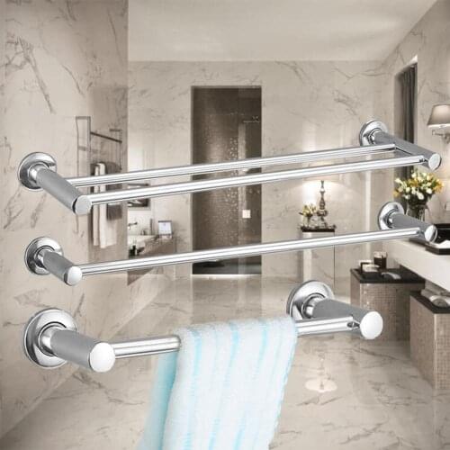 Home Kitchen Hanging Accessories Stainless Steel Wall-Mounted Towel Racks Pole Bathroom Towel Holder Household Bathroom Hotel