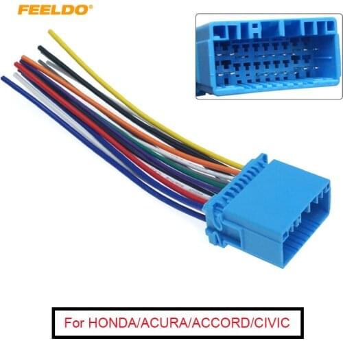 FEELDO 5Pcs Car Aftermarket Audio Radio Stereo Wiring Harness For HONDA/ACURA/ACCORD/CIVIC/CRV Installation #FD-2244
