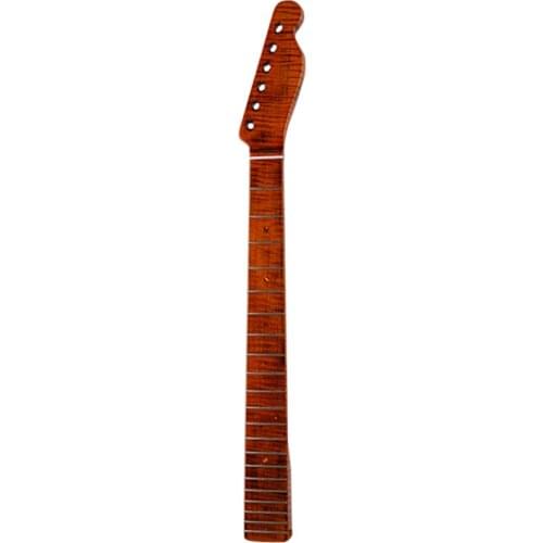21 Frets one pieces Tiger flame maple neck with glossy yellow paint Electric Guitar Neck Wholesale Guitar accessories parts