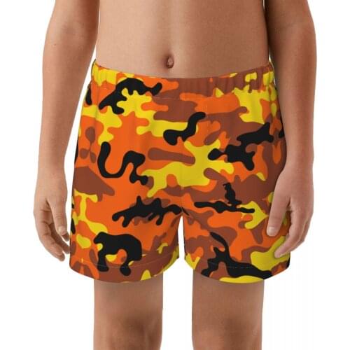 Camouflage kid Printing Swimwear Shorts Swimming Breathable Built-In Beam Line Briefs Swimming Trunks Beach Wear