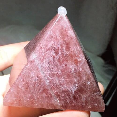 Strawberry quartz pyramid