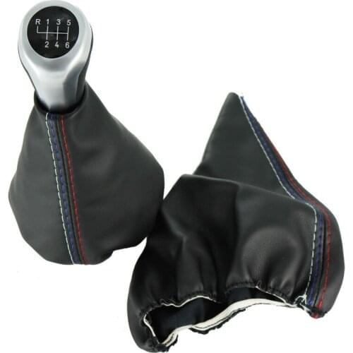 For BMW 3 Series E36 E46 Car-Styling 6 Speed Shift Knob Stick Manuel Handbrake Leather Gaiter Boot Cover Case Gear Shift Collar