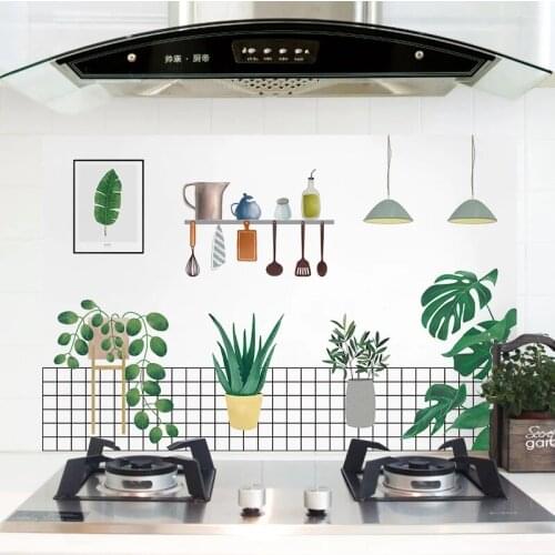 Kitchen Oil-Proof Wall Stickers Waterproof Tile Cooker High Temperature Cabinet Range Hood Refurbished Wallpaper 60*90Cm