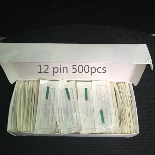 500pcs/box 0.18mm 12 pin microblading needles blades Lamina Agulha Sobrancelha Tebori Microblading 12 Pontas Flex brow tatoo