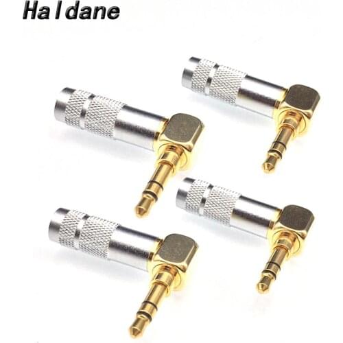 Haldane 4pieces OEM Oyaide 90 degree L Shape mini plug 3.5mm Male Stereo Adapter 3.5mm Audio plug for DIY Headphone Cable