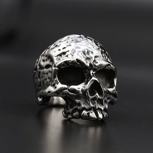 Gothic 316L Stainless Steel Skull Ring Jewelry Punk Retro Skull Biker Ring For Men Dropshipping Store