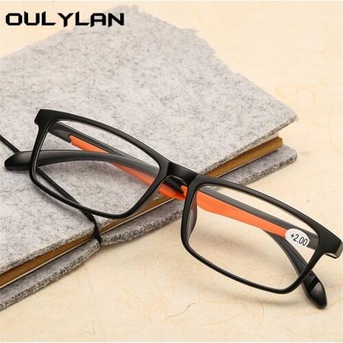 Oulylan TR90 Reading Glasses Men Women Presbyopic Eyeglasses Spectacles Resin Transparent Lense Diopter +1.0 1.5 2.0 2.5 3.0 3.5