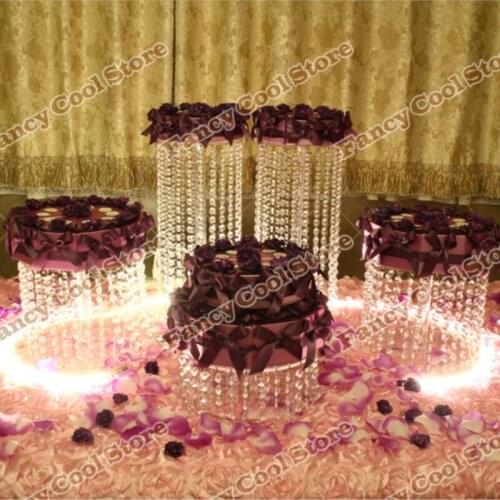 Wedding Cake Stand Crystal 5pcs/set wedding table centerpiece party decoratin wedding supplier wedding cake display 05D1