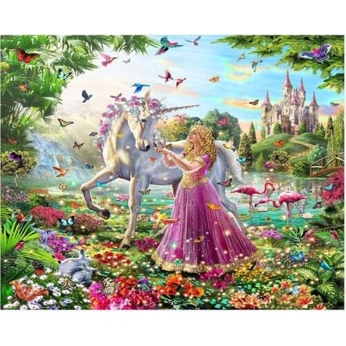 Horse Painting By Number Girl Figure On Canvas With Oil Picture Color Drawing DIY Kits For Adults Paint Home Decoration Wall Art