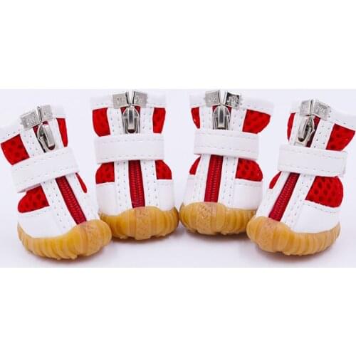 Zipper Pet Dog Sandals Rain Shoes For Small Dogs Chihuahua York Teddy Puppy Pomeranian Poodle Breathable Rubber Boots Anti Slip