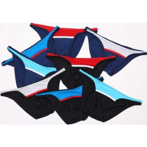 Ice Silk Sexy Underwear Men Biefs Translucent Lingerie Underpants E049 8 Colors M,L,XL,XXL