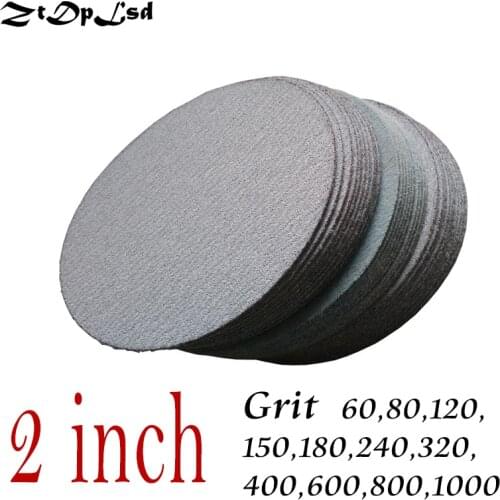 ZtDpLsd 30 Pc/lot 50MM 2 Inches Dry Grinding Abrasive Paper Flocking Sandpaper Pad Sanding Disc Woodworking Electric Grinder