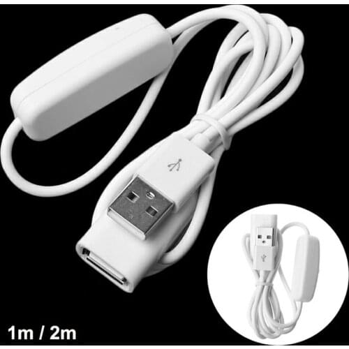 USB Cable Male To Female Switch ON OFF Cable Toggle LED Lamp Power Line 28cm USB Extension Patch Cord For Hard Disc Network