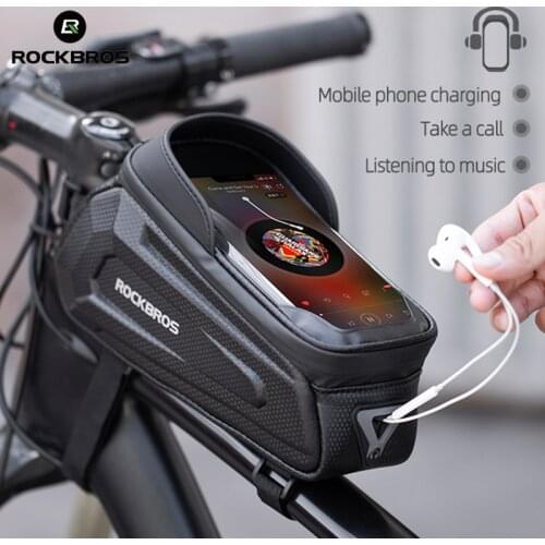 ROCKBROS 6.8" Phone Bicycle Bags Waterproof Top Tube Handlebar Bag Large Capactity Touch Screen Bike Phone Bag