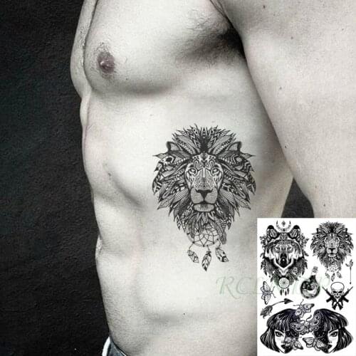 Waterproof Temporary Tattoo Sticker Totem Wolf Arrow Gun Lion Butterfly Girl Flash Tatoo Fake Tatto Art for Men Women