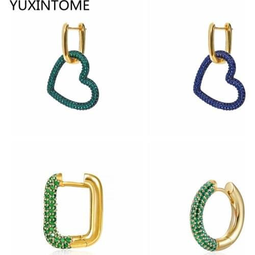 925 Silver 1pcs Hoop Earrings For Women European American Heart-Shaped CZ Circle Round Piercing Earrings Jewelry Pendientes