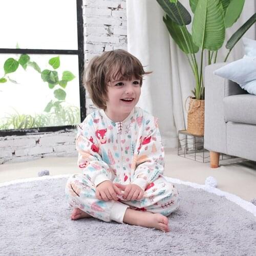2020 Summer Thin SectionSleeping Bag Baby Muslin Cotton Infantil Cartoon For Toddler Sleep Sack Kids Children Pajamas Jumpsuit