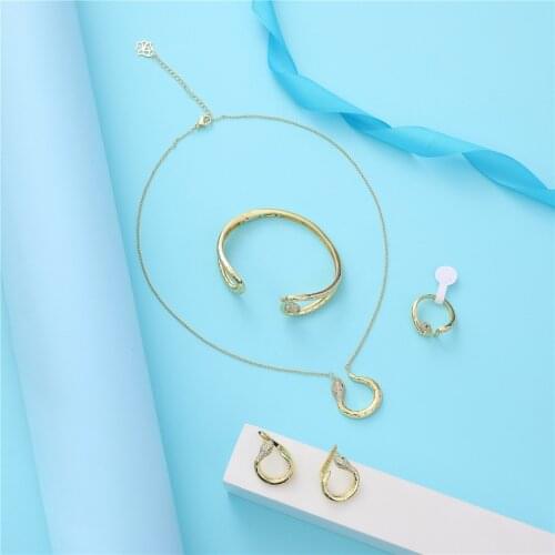 2021 Feb wedding gold jewelry set for women crystal beads fashion jewelry set copper high quality jewelry set