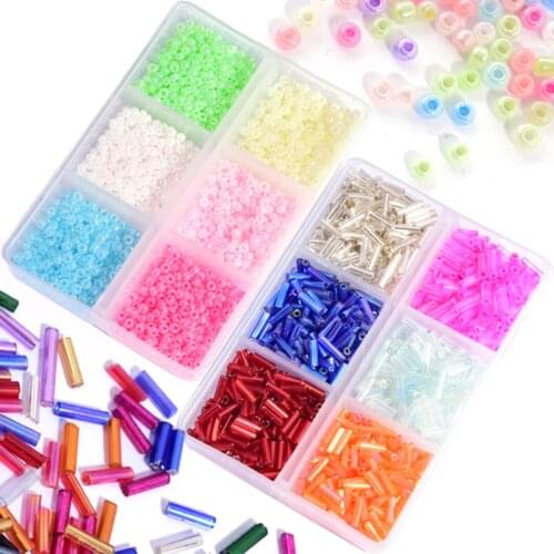 6400pcs 2mm 2x6mm Wholesale Glitter Crystal Glass Spacer Beads Seed Tube Beads стразы для ногтей For Jewelry Handmade A26