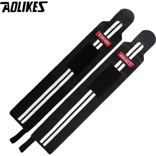 AOLIKES 2PCS/Lot Weightlifting Wristband Sport Professional Training Hand Bands Powerlifting Bodybuilding Wrist Support
