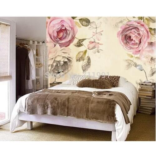Free shipping custom 3 d modern mural Nostalgic rose The sitting room sofa bedroom TV setting wall wallpaper