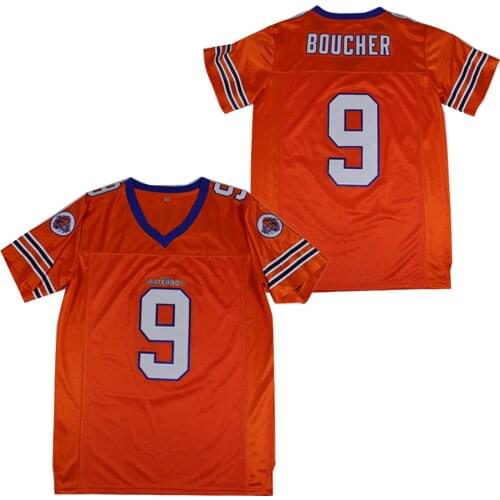 BG American football jersey Thewaterboy 9 Boucher jerseys Embroidery sewing Outdoor sportswear Hip hop loose orange 2020