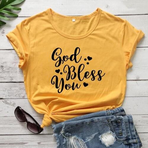 God Bless You Bible Church t shirt women fashion cotton casual funny slogan Christian Bible baptism personality tees tops M088