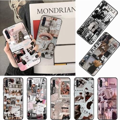 Fashion Vogue magazine art pattern Phone Case For Samsung galaxy S 9 10 20 A 10 21 30 31 40 50 51 71 s note 20 j 4 2018 plus