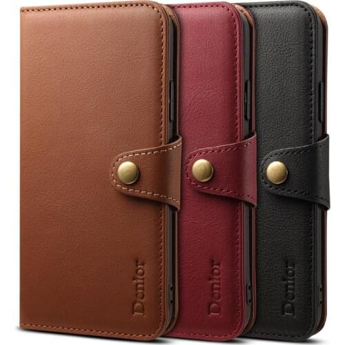 Genuine Leather Luxury Cowhide Business Flip Wallet Case For Samsung Galaxy Note 9 For Iphone Xs Max Xr X 8 7 Plus Cover