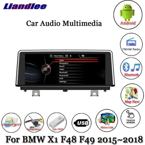 For BMW X1 F48/F49 2015-2018 Car Android 10.0 Player Multimedia Stereo System Carplay Androidauto GPS Navigation HD Screen