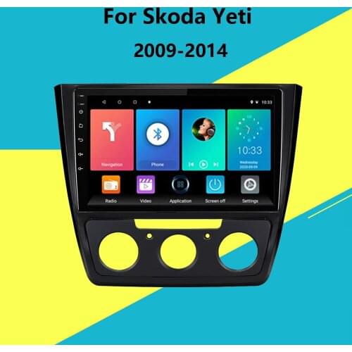 For Skoda Yeti 2009 2011 2012 2013 2014 2 DIN 10.1 Inch Android Car MP5 Multimedia Video Player Navigation GPS Wifi Head Unit