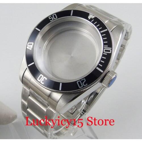 Automatic Watch Case 41mm + Watch Bezel+Watch Strap Sapphire Glass Fit ETA 2836 MIYOTA Movement