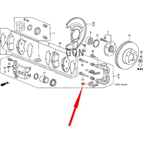 Fixing clip Hon daA CCO RD-2013 wheel hub gasket sealing block fixing bracket snap suspension rubber sleeve pad parking starter
