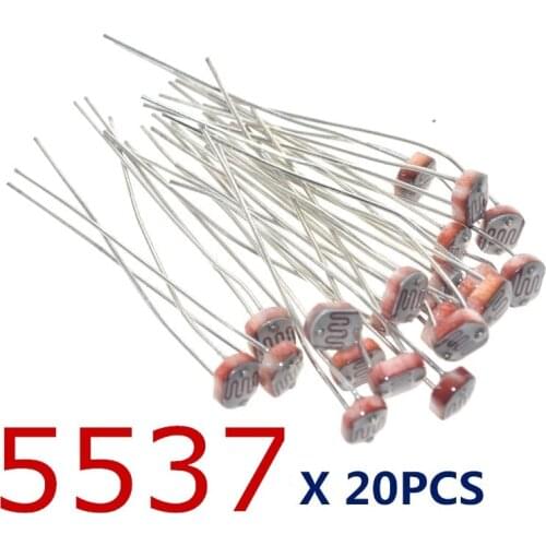 20PCS x 5537 Light Dependent Resistor LDR 5MM Photoresistor wholesale and retail Photoconductive resistance for WAVGAT