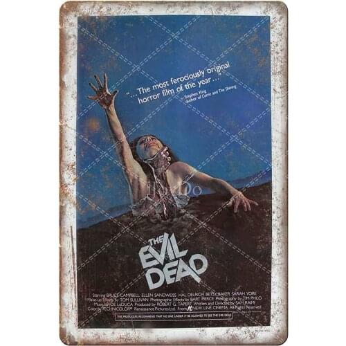 IJoyDo Classic Horror Movie The Evil Dead Retro Tin Sign Metal Sign Vintage Plaque Metal Tin Sign Metal Poster Wall Decor