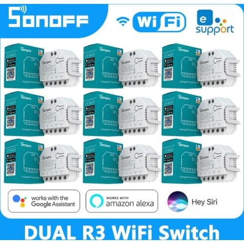 ITEAD SONOFF DUAL R3 2 Gang Dual Relay Module DIY MINI Smart Switch Power Metering Control Via eWeLink Alexa Google Home New