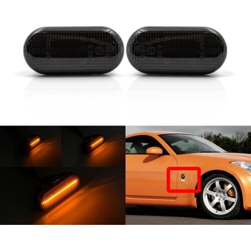 Smoked Dynamic Led Side Marker Light Flowing Turn Signal Indicator Blinker For Nissan 350Z Z33 Fairlady Z Qashqai J10 Micra C