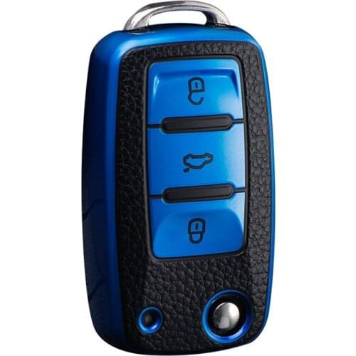 Leather+TPU Car Key Cover Case for Volkswagen for VW POLO Tiguan Passat B5 B6 B7 Golf EOS Scirocco Jetta MK6 Octavia Accessories