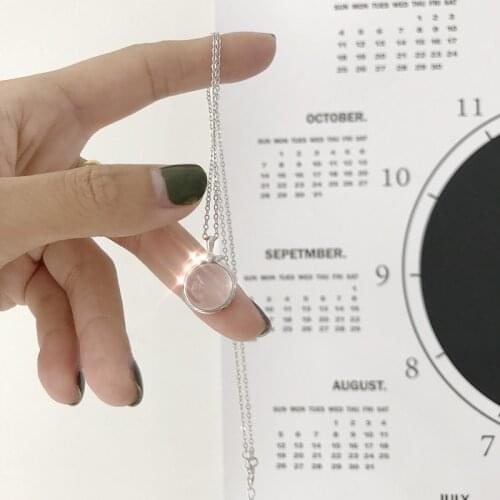 Gift 100% Authentic 925 Sterling silver Round Angel Crystals Pendant Necklace jEWELRY TLX652