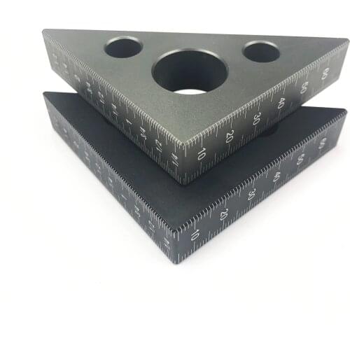 Aluminum Alloy Right Angle Ruler Mini Pocket Square DIY Woodworking Triangle Ruler Height Measuring Gauging Woodworking Tools