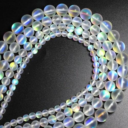 Matte Clear Crystal Spacer Beads Natural Round Loose Bead Pick Size 4 6 8 10 Mmm for Jewelry Making