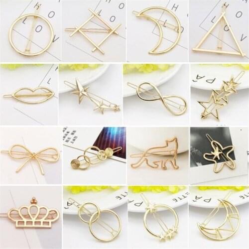 Fashion Gold Hairpin Women Girl Hair Clip Pin Barrette Clasp Accessories For Hair Buckle Women Girls Hairclip Headdress Headwear