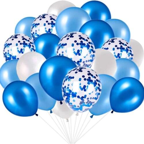 90Pcs blue latex balloon package blue wedding birthday party decoration arrangement sequined balloon combination