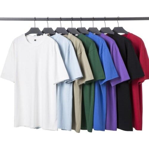 The new 2021 loose pure color round collar short sleeve T-shirt